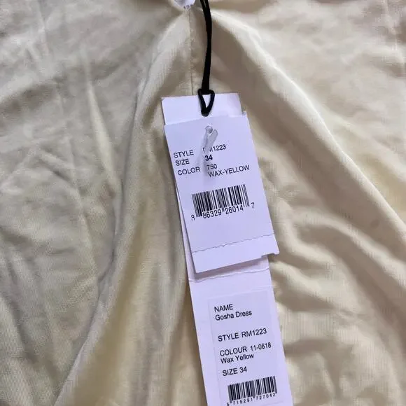 Remain Womens Gosha V-Neck Calf Midi Dress Sz US 2